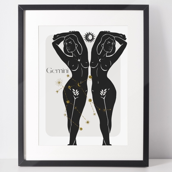 Gemini Zodiac Sign Wall Art Print Poster Unframed - Picture 2 of 5